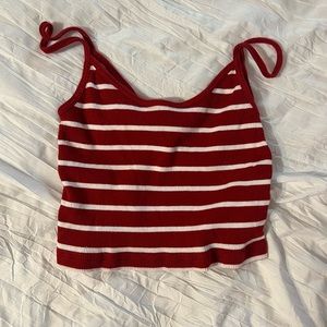 Red and White Crop top